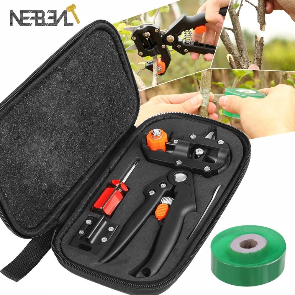 Garden Grafting Pruner Set Farming Fruit Tree Pruning Shears Scissor Vaccination Plant Tree Cutting Machine Tape Dropshipping