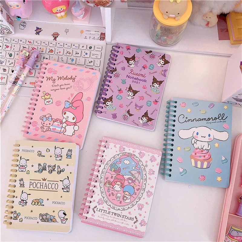 Kawaii Japanese Style Cute Cartoon Printed Pattern Notebook Coil Hand Account Notepad Diary Student Notebook Planner