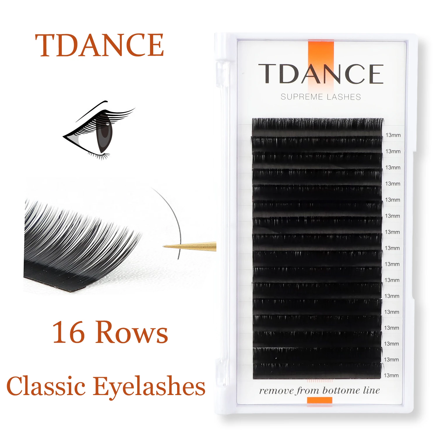 TDANCE 16 Rows Faux Mink Lashes Individual Eyelash Russian Volume Makeup Eyelashes Professionals Soft Classic Eyelash Extension