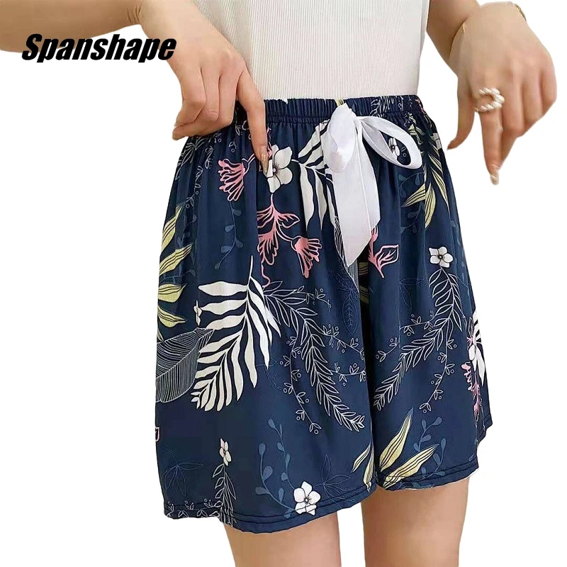 Women Pajamas Shorts Cotton Floral Printing Shorts Japanese Style Simple Beach Bottoms Loose  Home Pants Pijama ouc168