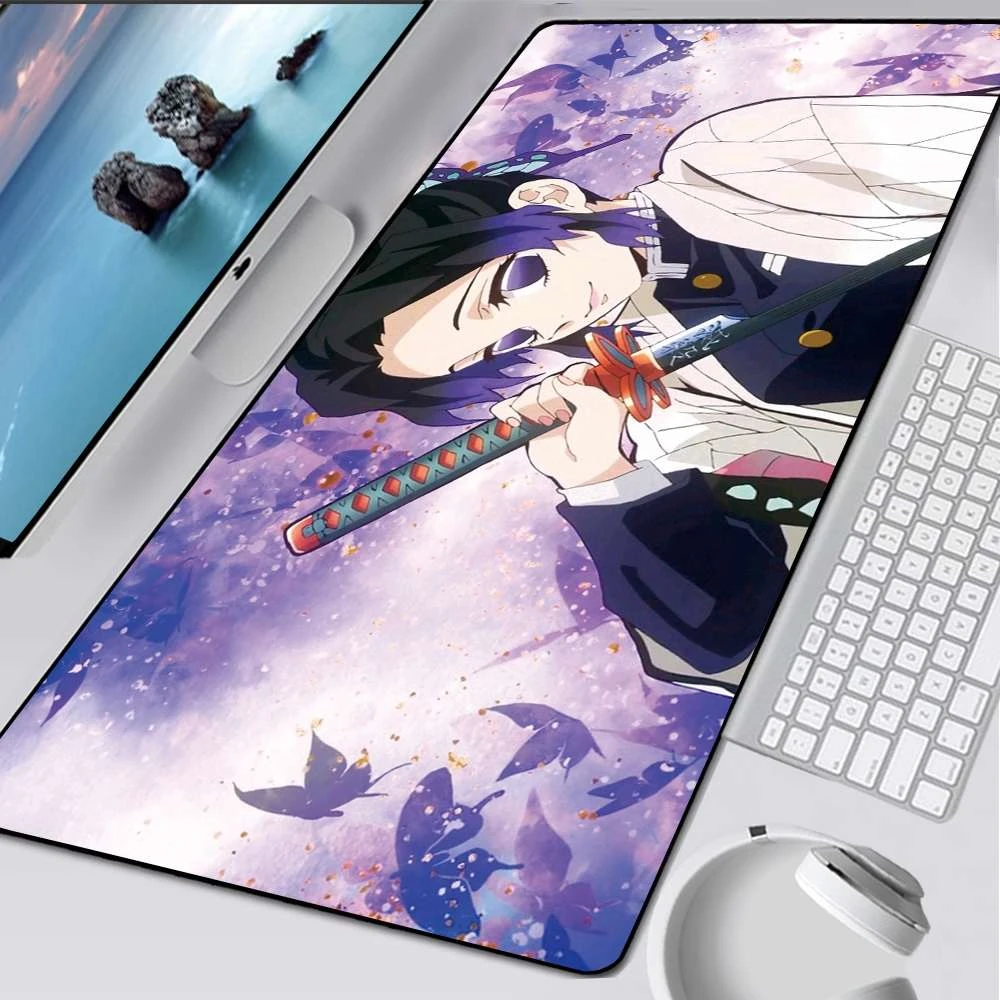 XL Anime Kimetsu no Yaiba Pad Mouse HD Print Computer Gamer Locking Edge Mousepad XXL Keyboard PC Mice Mats Pad for csgo