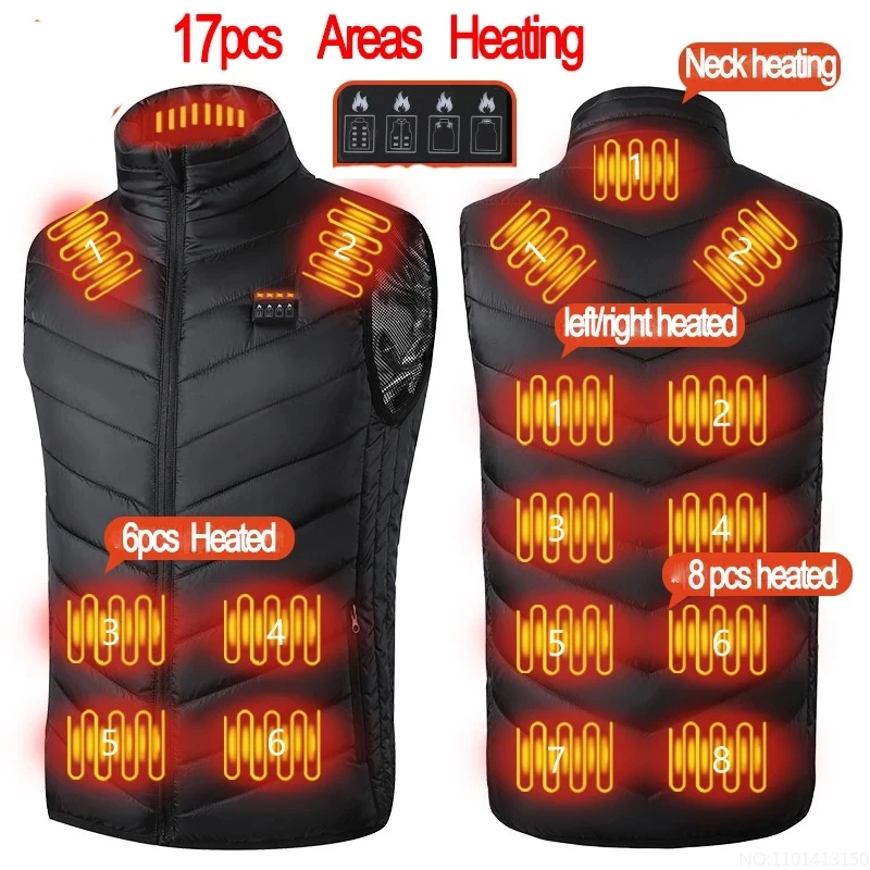 New 11 Heated Vest Jacket Fashion Men Women Coat Clothes Intelligent  Electric Heating Thermal Warm Clothes Winter Heated Hunt