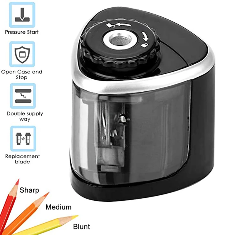 Tenwin Automatic Electric Pencil Sharpener Blade for Kids School Stationery Office Home supplies Battery-Powered Safe