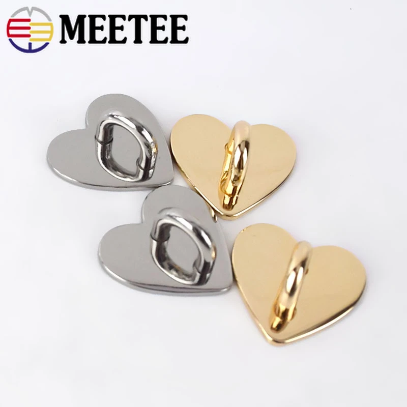 4/10/20pcs 25mm Non-detachable Metal Heart O&D Ring Side Clip Buckle Hardware Hook Accessories DIY Arch Bridge Pendant Hanger