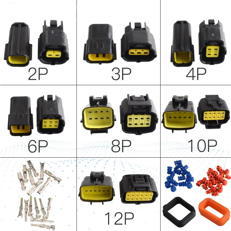 1 set 1/2/3/4/6/8/10/12 Pin Way Waterproof Wire Connector Plug Car Auto Sealed Electrical Set Car Truck connectors