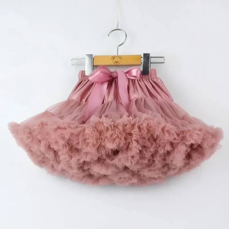 HOT Girls Tutu Skirts Solid Fluffy Tulle Princess Ball Gown Pettiskirt Kids Ballet Party Performance Skirts for Children W-PP001