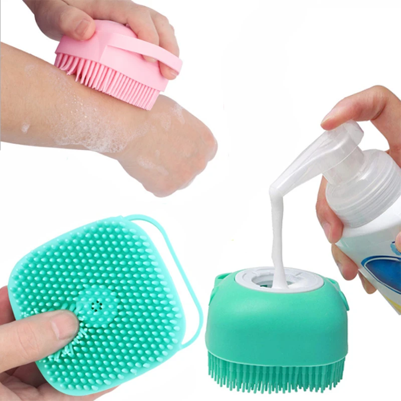 Pet Brush Cat Shampoo Massager Brush Cat Comb Grooming Scrubber Shower Brush for Bathing Hair Soft Clean Silicone Clean Brushes