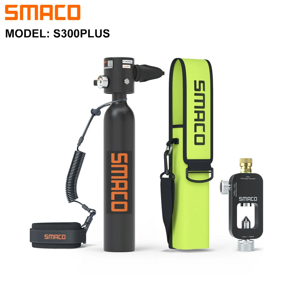 Smaco S300 Scuba Diving Equipment Capacity 0.5L Time 10 Min Snorkeling Set Easily Use Underwater Scuba Diving Tank Oxygen