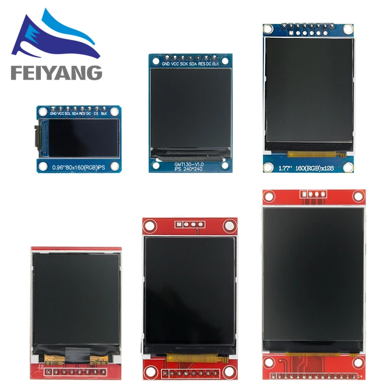 TFT Display 0.96 / 1.3 1.44 Inch IPS 7P SPI HD 65K Full Color LCD Module ST7735 Drive IC 80*160 (Not OLED) For Arduino