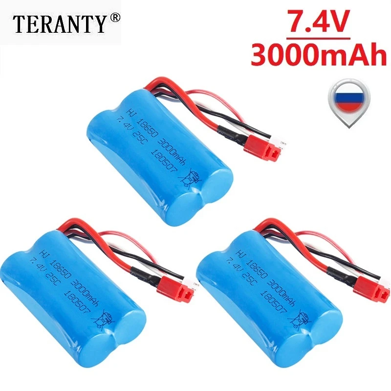 7.4V 3000mah lipo Battery 18650 2S T Plug for Q46 Wltoys 10428 /12428/12423 RC Car Spare Accessories 7.4V high capacity battery