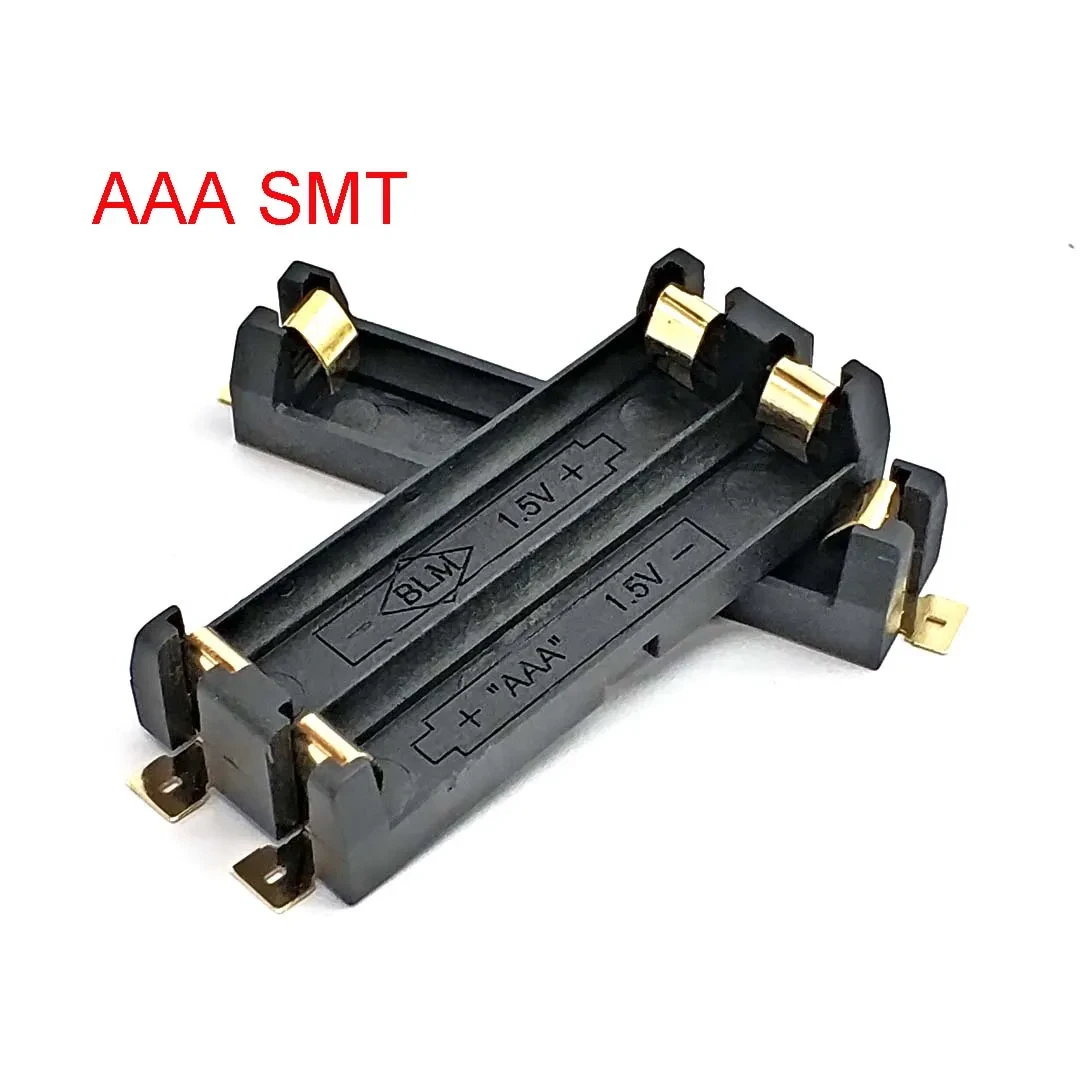 High Quality 1/2 Slot AAA Battery Holder SMD SMT Battery Box with Bronze Pins DIY Lithium Battery Spring Box