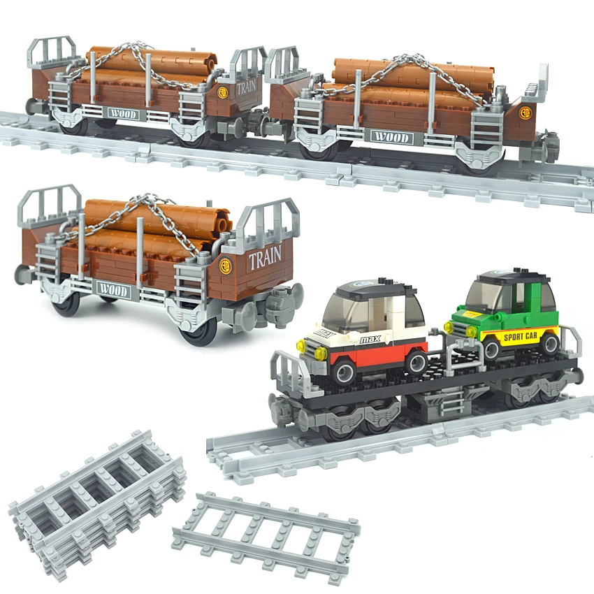 Model building kits Compatible All Brands brand city trains rails 021 3D blocks building toys hobbies for children