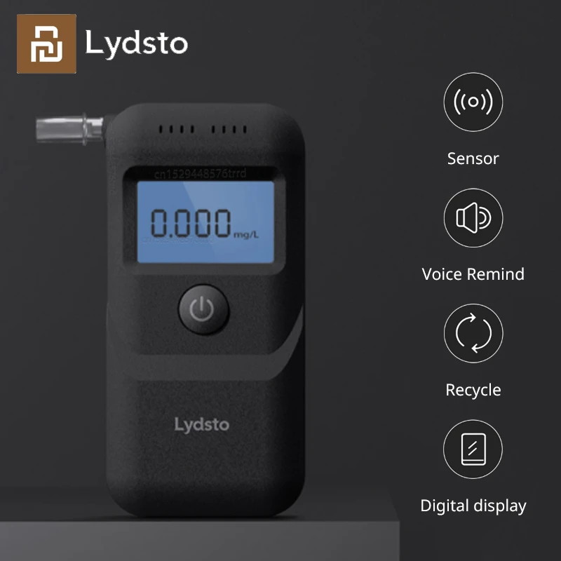 Xiaomi Lydsto Digital Alcohol Tester Alcohol Detector Breathalyzer Highly Sensitive Sensor LCD Backlight Display Blowing Tester