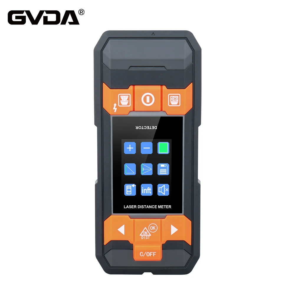GVDA Metal Detector Wiring Detector Laser Distance Meter Rangefinder Wall Scanner Wire Cable Metal Stud Wood Finder Digital Tape