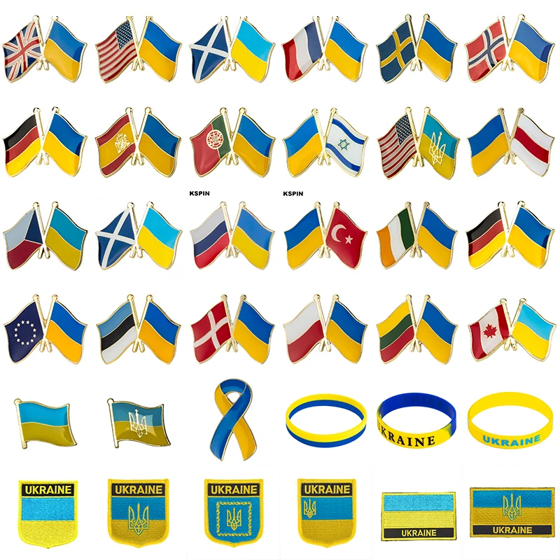 Ukraine Flag Lapel Pin Badges For Clothes In Patches Rozety Papierowe Icon Backpack KS-0187