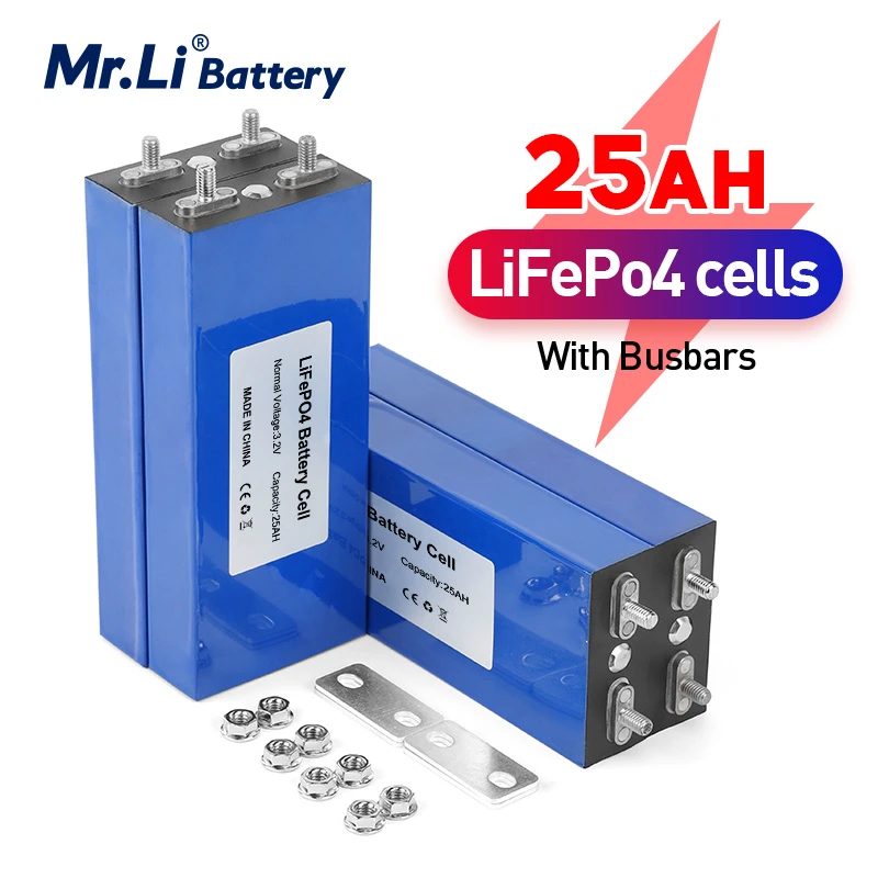 Mr.Li 3.2V 25Ah LiFePO4 battery cell 25000mAh Lithium iron phosphate deep cycles for Diy 12V 24V 36V 48V solar energy UPS power