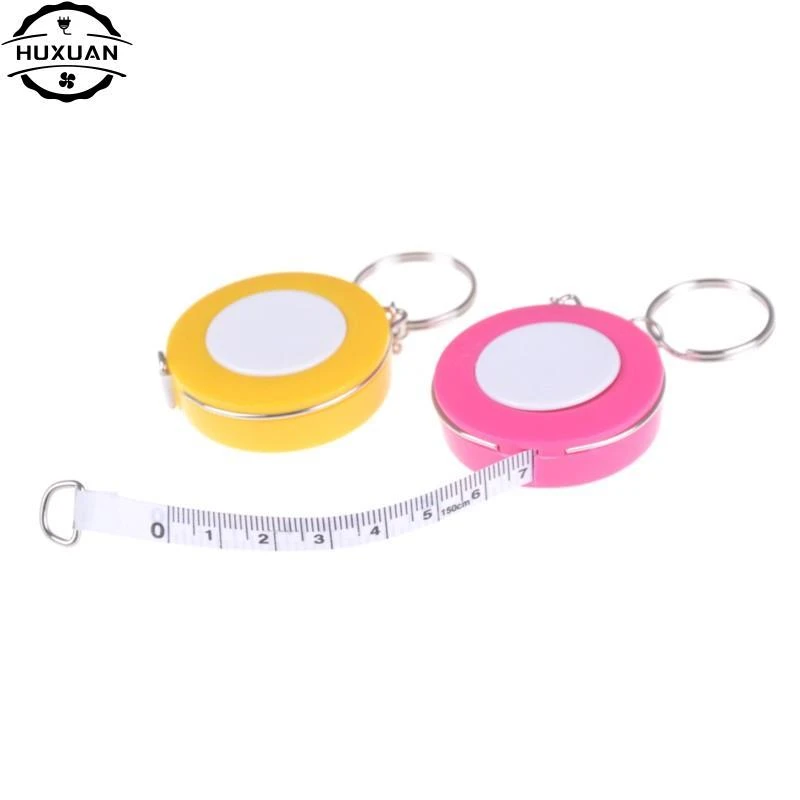 Hot Sale Mini Cute Tape Measure With Key Chain Plastic Portable 1.5m Retractable Ruler Centimeter/Inch Tape Measure