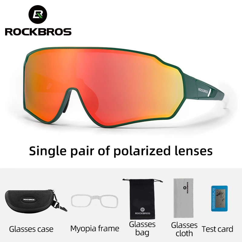 ROCKBROS Polarized Photochromic Cycling Glasses Bike Glasses Outdoor Sports MTB Bicycle Sunglasses Goggles Eyewear Myopia Frame