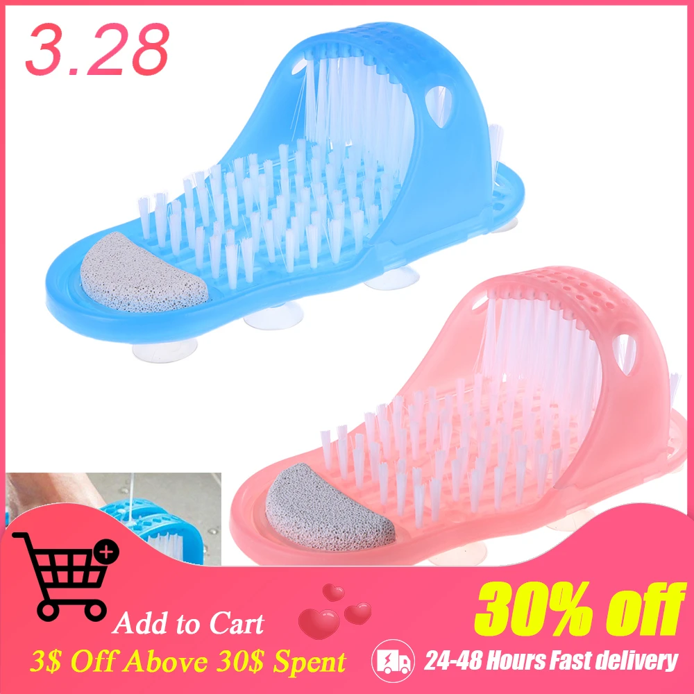 Plastic Bath Shoe Pumice Stone Foot Scrubber Shower Brush Massager Slippers for Feet Bathroom Products Foot Care in stock