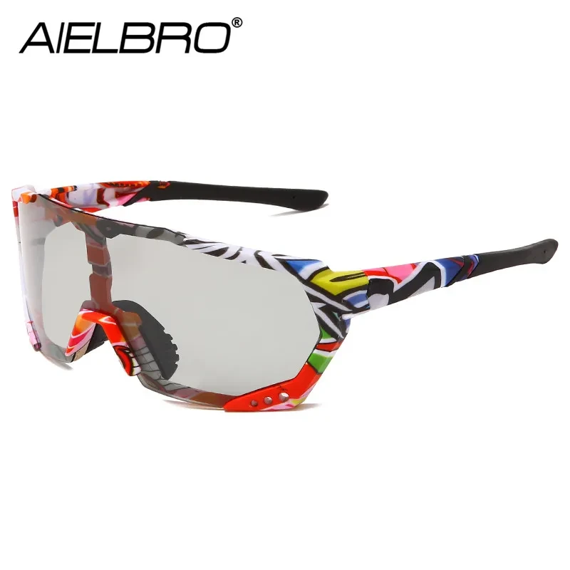 AIELBRO New Cycling Men's Glasses Photochromic Cycling Sunglasses Polarized Cycling Eyewear UV400 Sunglasses Women