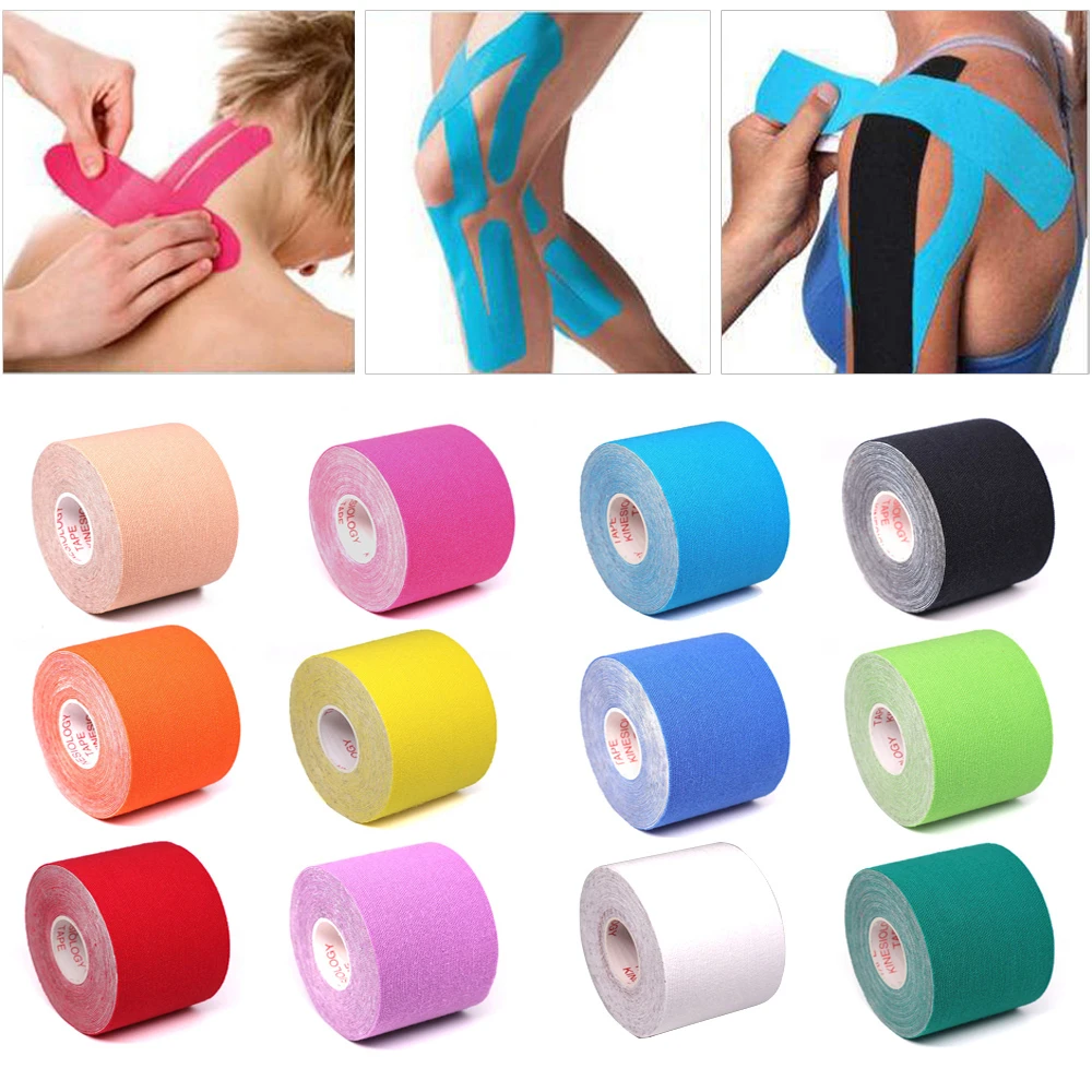 5 Size Kinesiology Athletic Tape Elastoplast Sports Recovery Strapping Gym Waterproof Tennis Muscle Pain Relief Bandage