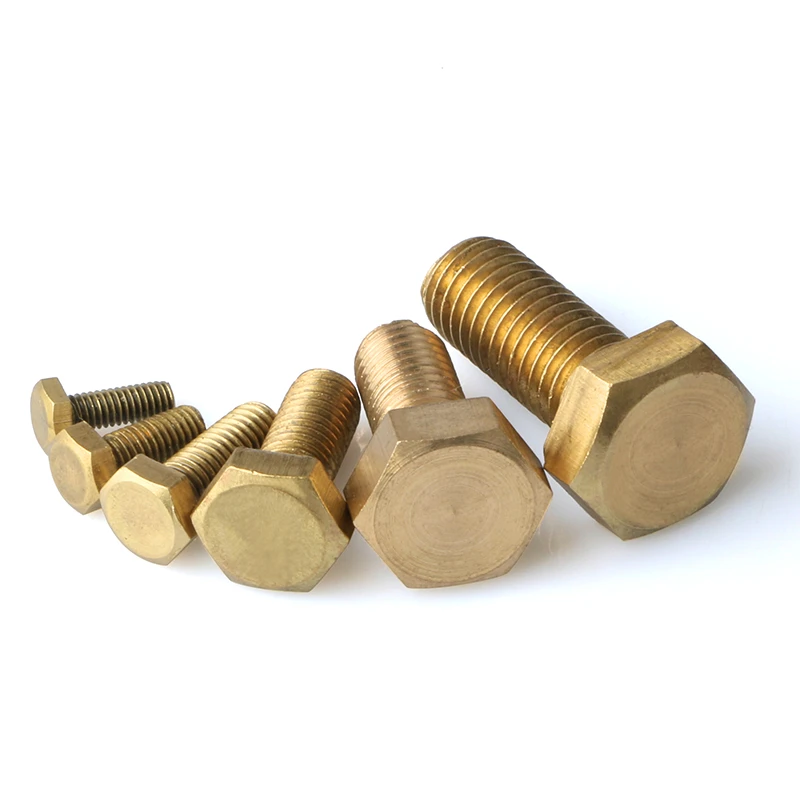 Brass hexagon bolt  Brass hex bolt M4 M5 M6 M8 M10 Brass  screw  Metric Thread