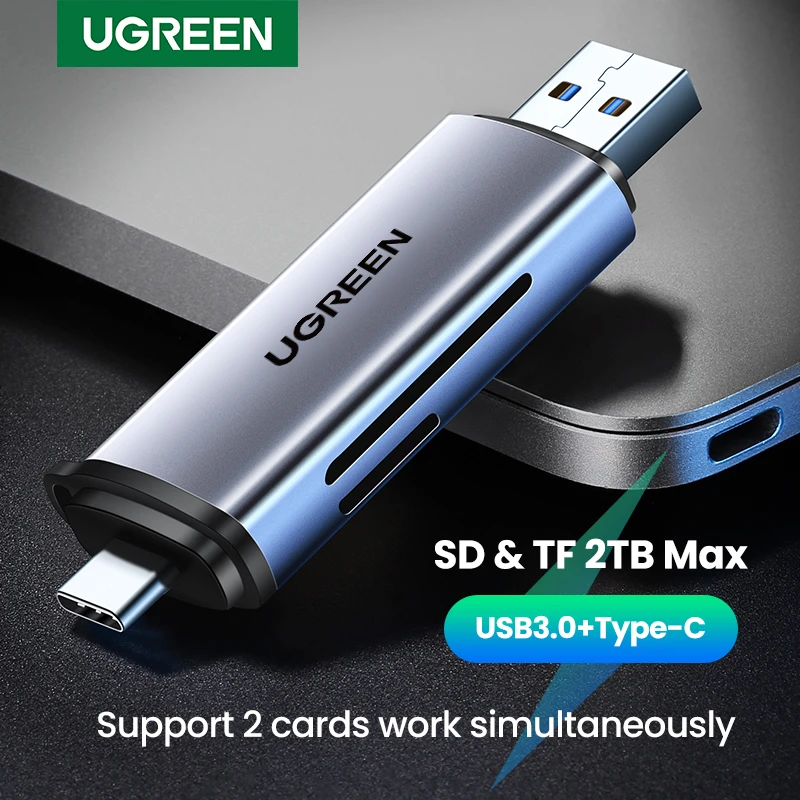 UGREEN Card Reader USB 3.0&Type C to SD Micro SD TF Card Reader for PC Laptop Accessories Smart Memory Cardreader SD Card Reader