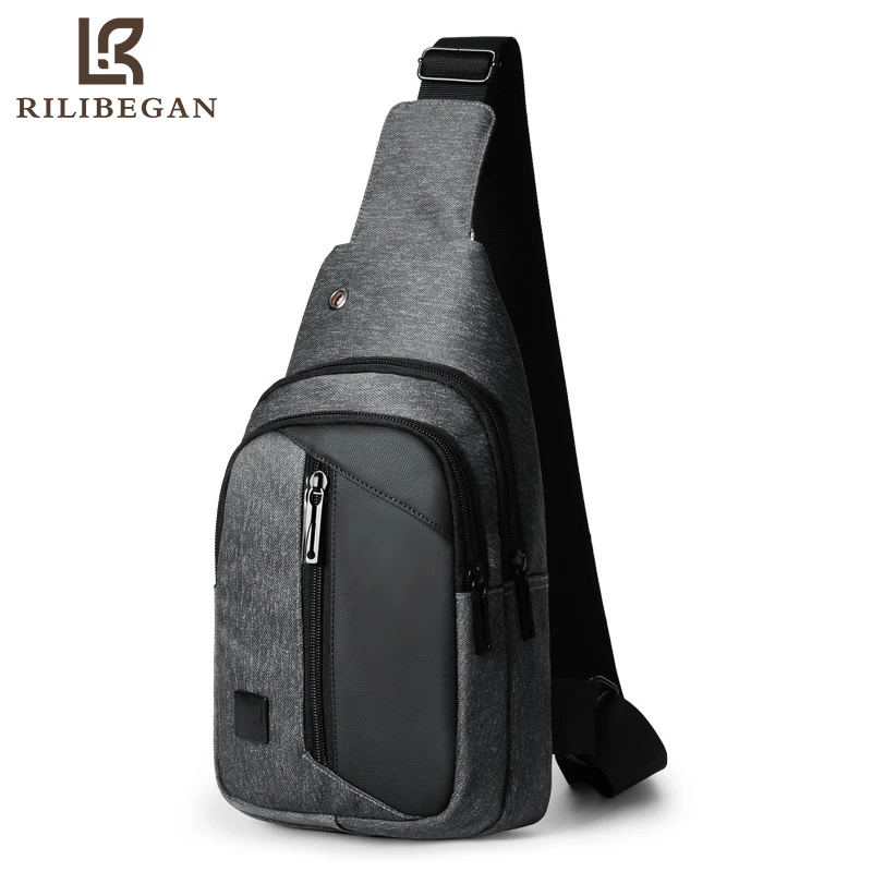High Quality Nylon Men Chest Bag Casual Headphone Jack Crossbody Bags for Men Handbag Waterproof Trip Messenger Bag for Male