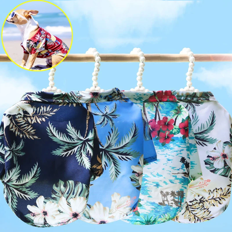 Hawaiian Style Dog Clothes French Bulldog Pet Clothes Summer Pet Clothing for Small Medium Dogs Puppy Chihuahua Ropa Perro Pug