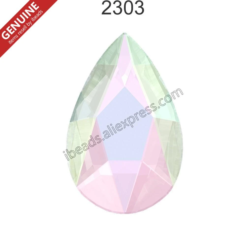 100% Original Crystals from Swarovski 2303 pear flat back no hotfix rhinestone for nail art DIY jewelry decorate clothing