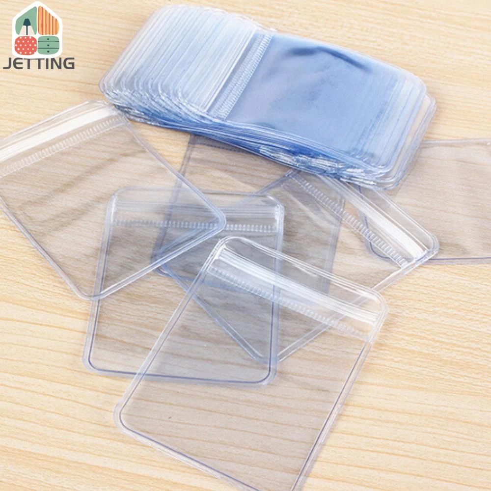 100 Pcs/lot Clear PVC Plastic Coin Bag Case Wallets Storage Envelopes Seal Plastic Storage Bags gift package Wholesale