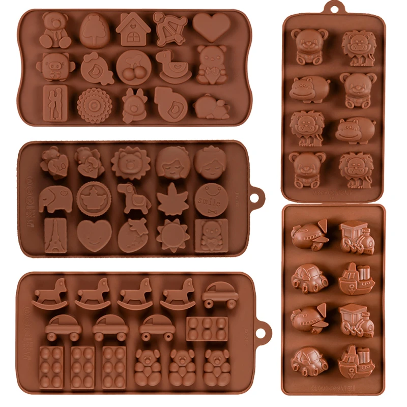 SILIKOLOVE Cartoon Silicone Chocolate Mold for Baking Cake Decorating Mold BakewareTools Candy Gummy Tray Baking Mold