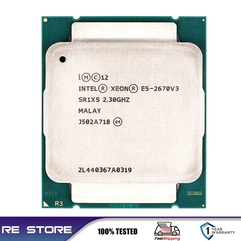 Intel Xeon E5 2670 V3 CPU E5-2670V3 SR1XS 2.30GHZ 30M 12-CORES LGA 2011-3 processor