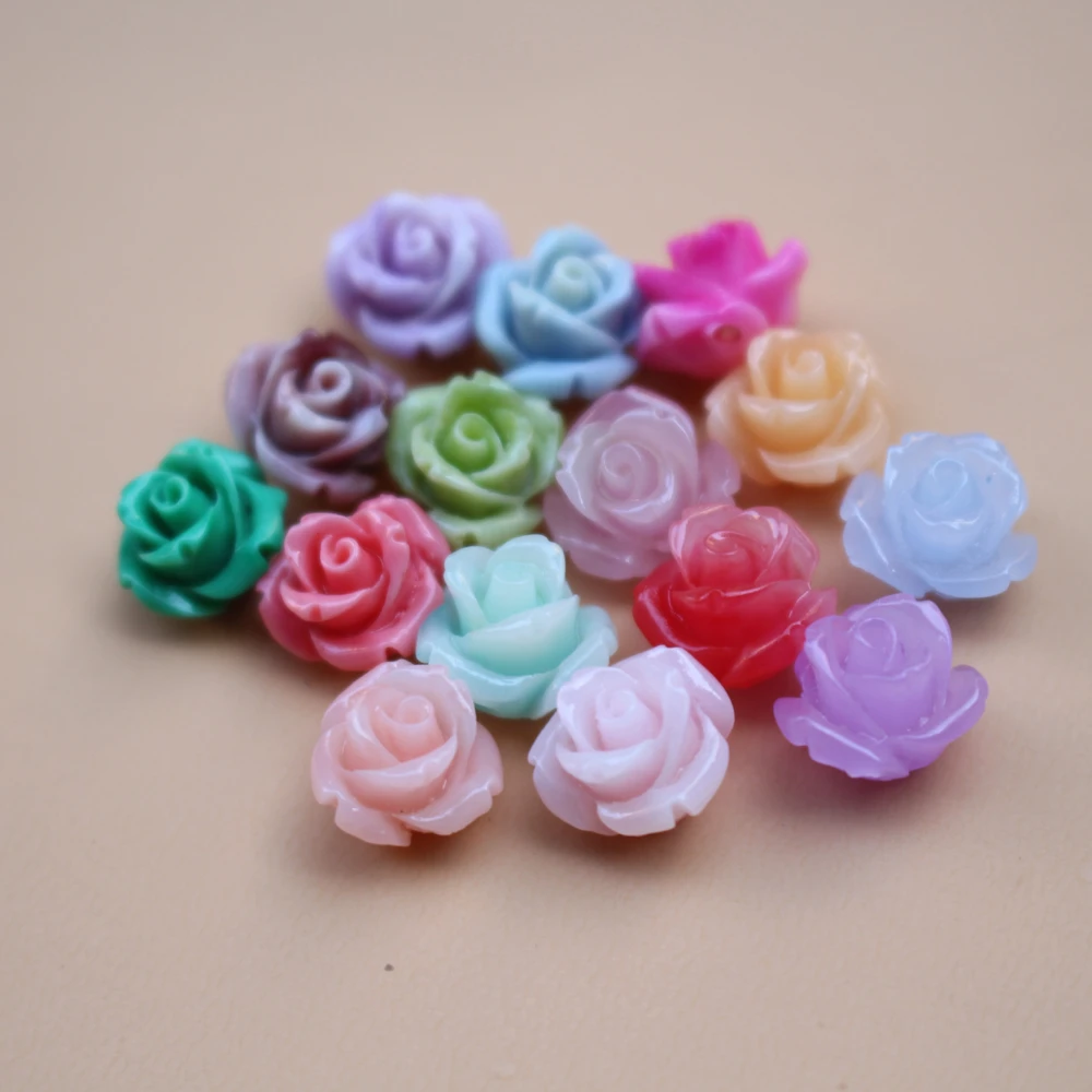 20pcs/Lot 8mm 10mm Double Colored Artificial Coral Beads Cabochon Rose Fashion Multi-color for Jewelry making DIY accessoires