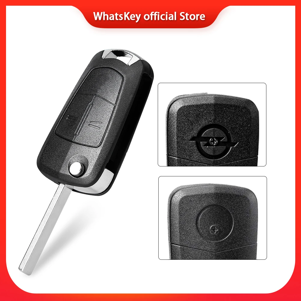 WhatsKey 2 Button Flip Remote Folding Car Key Fob Case For Opel Vauxhall Corsa D Astra J G Zafira ''A Vectra B Mokka G Insignia