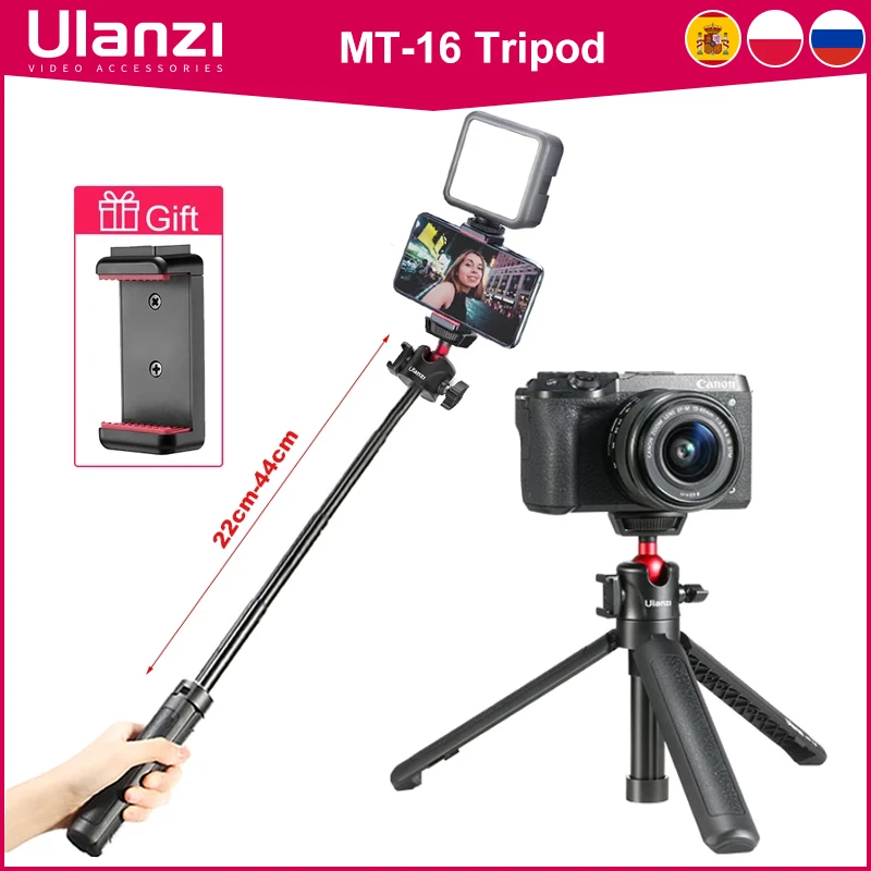 Ulanzi MT-16 Extend Tablet Tripod with Cold Shoe for Microphone LED Video Fill Light Smartphone SLR Camera Tripod