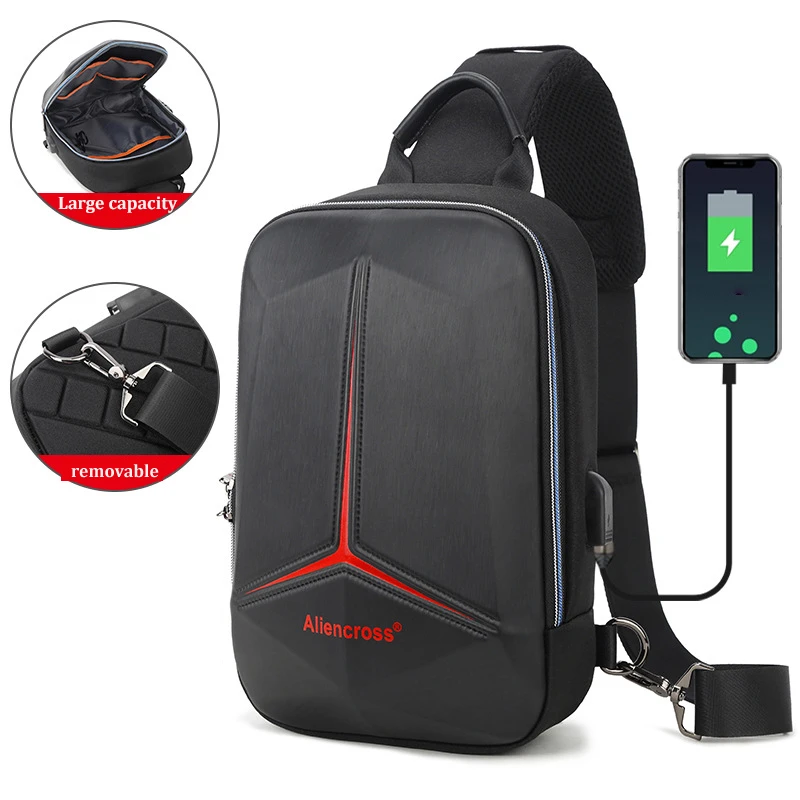 2021 Anti-theft lock Chest Bag for USB charging travel Shoulder bag High-quality Messenger Bags Waterproof Men's Crossbody Bag