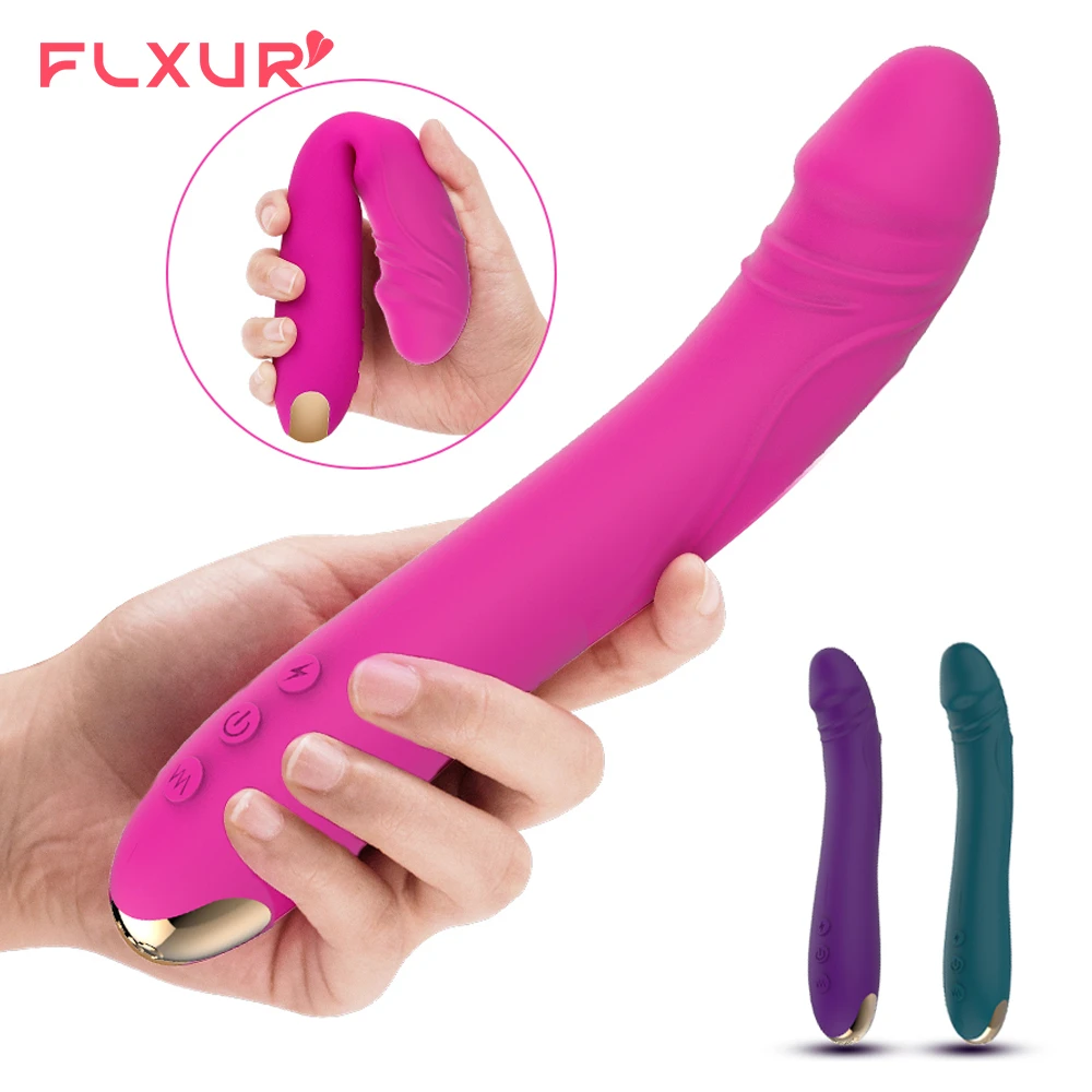 FLXUR 10 modes real dildo Vibrator for Women Soft Female Vagina Clitoris Stimulator Massager Masturbator Sex Products for Adults