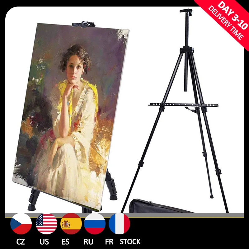 Portable Adjustable Metal Sketch Easel Stand Foldable Travel Easel Aluminum Alloy Easel Sketch Drawing For Artist Art Supplies