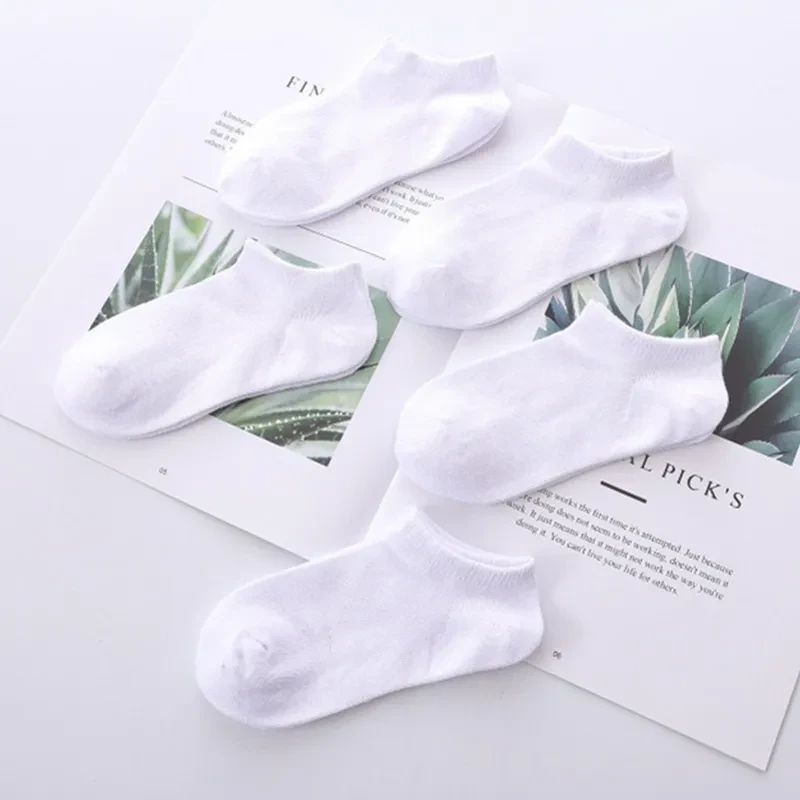 5pairls/lot Boys Girls Pure White Socks Cotton Soft Socks Newborn Babys Loose Comfortable Socks