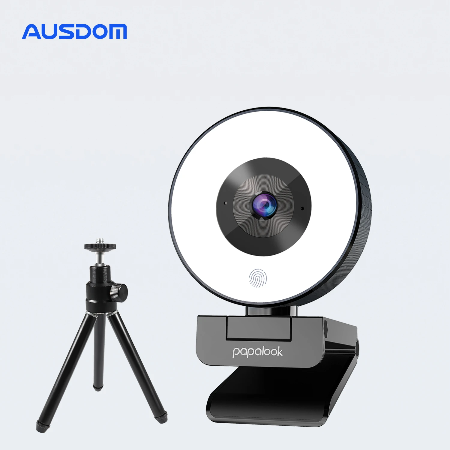 [Original]AUSDOM PA552 Webcam HD 1080P Fixed Focus USB Web Camera with Microphone Light Tripod for PC Twitch Skype OBS Steam
