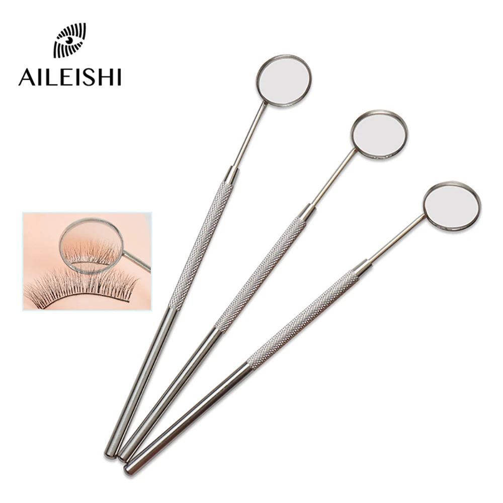 1/2PC Stainless Steel Checking Mirror For Eyelash Extension Portable Dental Mirrors Mouth Tooth Professional Eyelash Makeup Tool