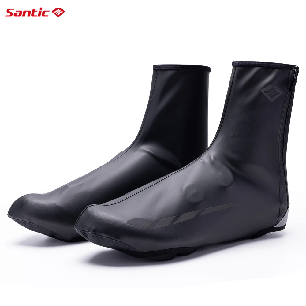 Santic Winter Thermal Cycling Shoe Covers MTB Bike Waterproof Reflective Shoes Protector for Men and Women Bicycle Overshoes