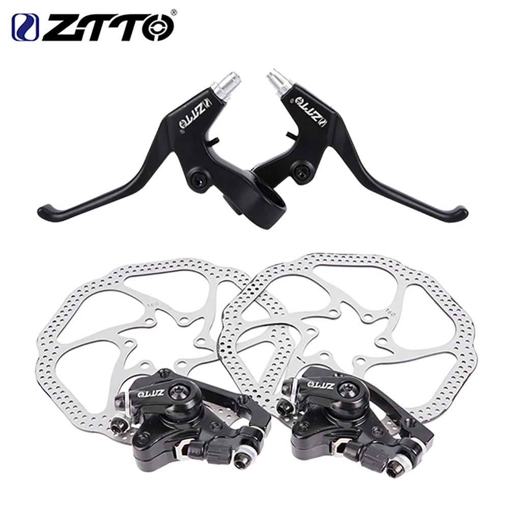 ZTTO MTB Bicycle Front Rear Brake Disc Brake For XC Mountain Bike Mechanical Disc Brake Set with 160mm Rotor Brake Lever