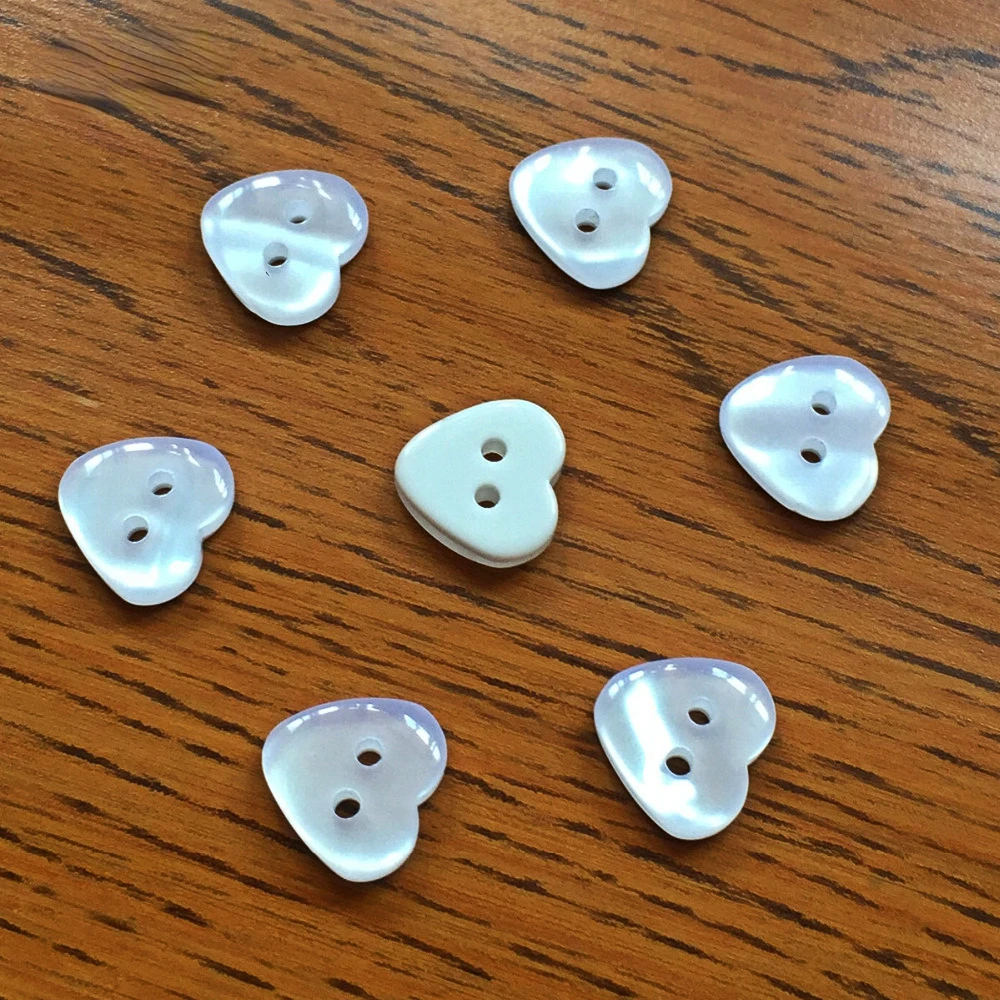 SHINE Resin Sewing Buttons Scrapbooking Heart Pearl Two Holes 11.5mm 50PCs Costura Botones decorate bottoni botoes