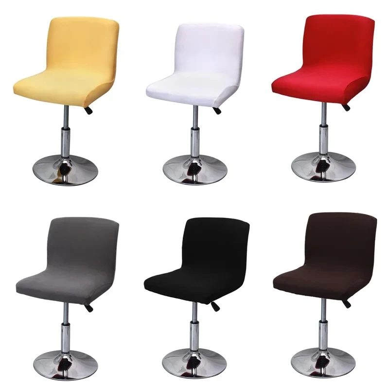 Bar Stool Chair Cover Low Back Chair Slipover Spandex Seat Case Elastic Rotating Lift Office Modern Floral Elastic Chair Cover