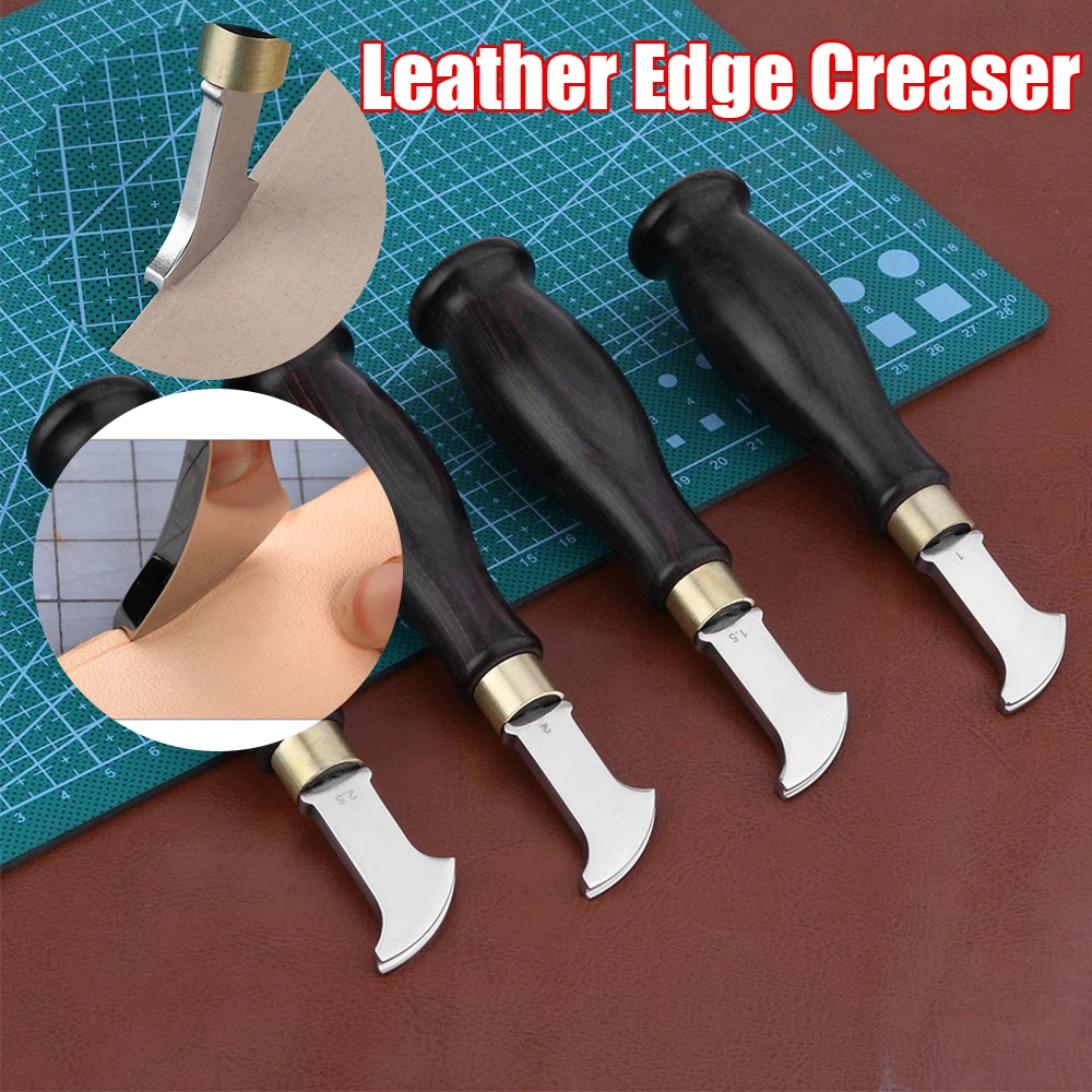 Ebony Handle Leather Edge Creaser Leathercraft Marking Edge Decorate Line Tool Stainless Steel Blade Shallow Groove Press Line
