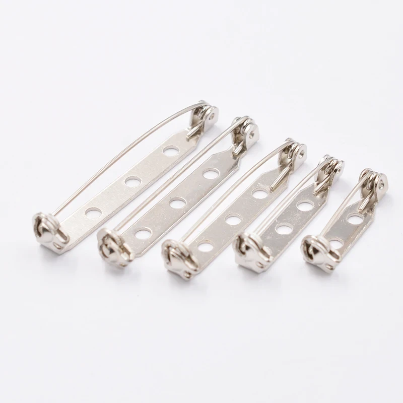20pcs/lot 20 25 32 38mm Safe Lock Brooch Pins Base Back Bar Badge Holder for Jewelry Makings Findings Accessories Diy