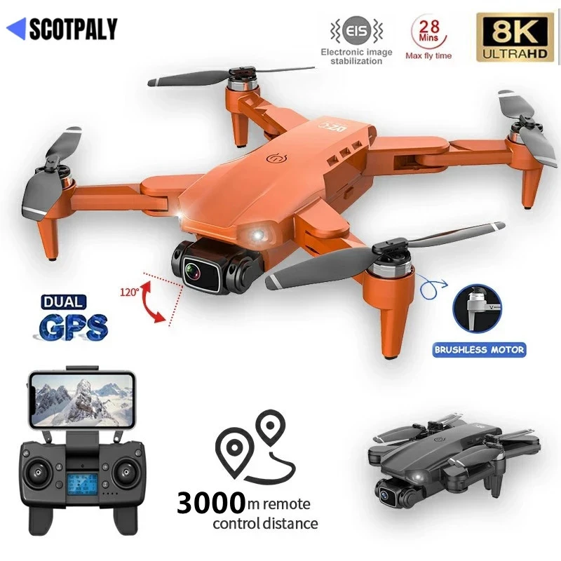 L900 Pro Drones 4K HD Dual Camera GPS 5G WIFI FPV Quadcopter Brushless Motor RC Distance 1.2km Professional Drone VS E520S SG108