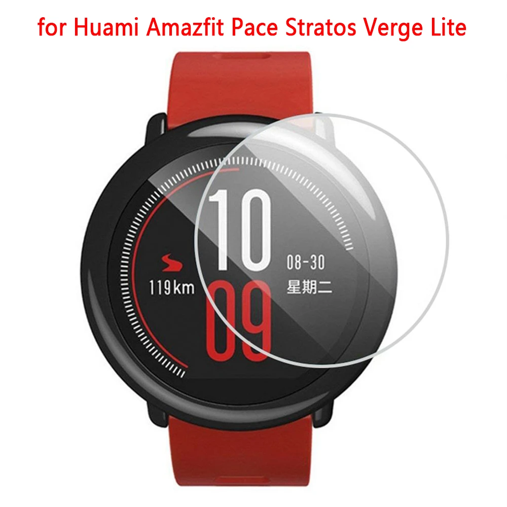 2PCS Curved Tempered 2.5D Glass Screen Protectors Protective Films Guard for Huami Amazfit Pace Stratos Verge Lite High Quality